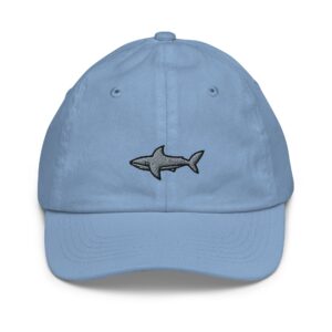 Shark Youth Baseball Cap, Handmade Kids Hat, Embroidered Childrens Hat Gift - Multiple Colors