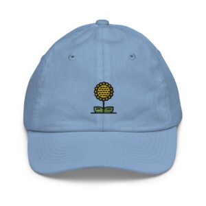 Sunflower Youth Baseball Cap, Handmade Kids Hat, Embroidered Childrens Hat Gift - Multiple Colors