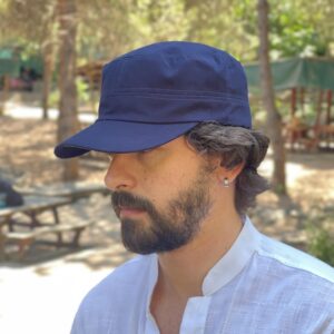 Cotton Castro Cap, Military Cadet Hat, Adjustable Streetwear
