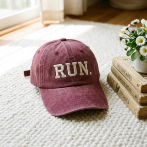 Embroidered Run Hat, Running Hat, Motivational Training Hat for Runners & Marathon Lovers, Workout Hat, Best Runner Cap
