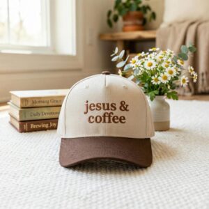 Embroidered Jesus and Coffee Hat ?C Christian Faith Baseball Cap