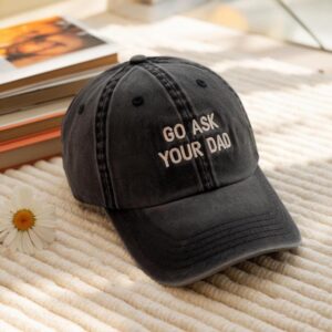 Go Ask Your Dad Hat Embroidered hat, Summer hat, Parents & Sarcastic Gifts, trendy trucker snapback hat, Foam Trucker Cap