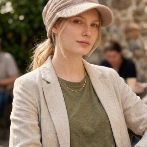 Cotton Knit Visor Hat for Women, Slouchy Summer Cap, Lightweight Sun Hat, Casual Style