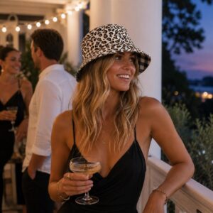 Reversible Bucket Hat | Black White Plaid Leopard Print Streetwear Fashion