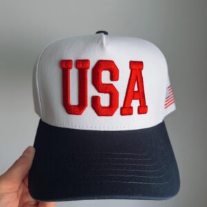 USA Trucker Hat | America, patriotic hat, USA, American Flag, Americana, Fourth of July, Independence Day, summer hats, embroidered hat
