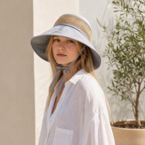Raffia Sun Visor Hat for Women, Foldable Beach Hat, Wide Brim Travel Visor, Summer Vacation Hat